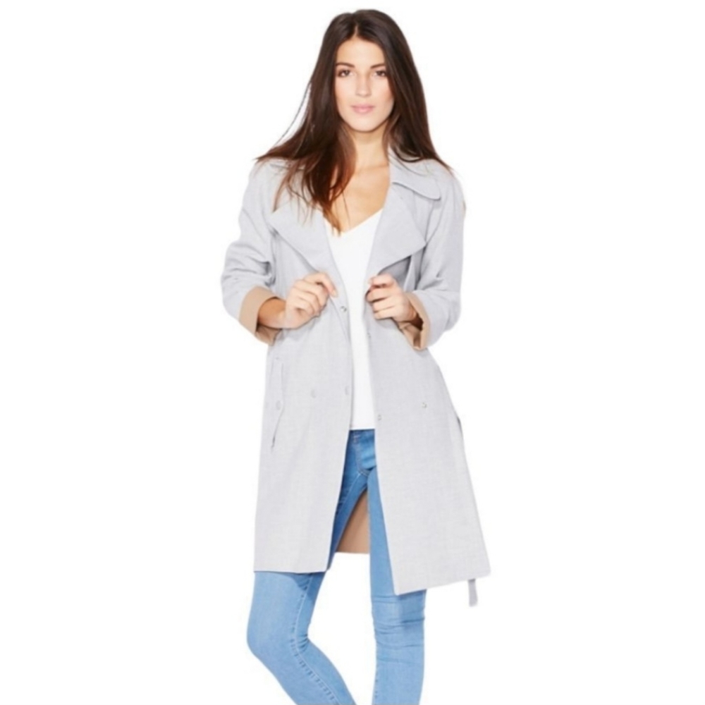 Topshop Women's Long Sleeve Waist Tie Jacket Light Purple 100% Lyocell Size US 4 - Picture 2 of 12